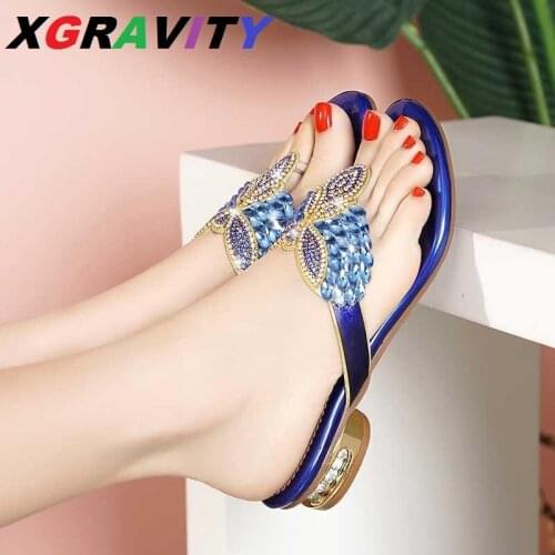 New Leaf Flip Flops Girls Colorful Shoes Sexy Crystal Rhinestone Design Women Sandals Ladies Genuine Leather Lady Shoes D9991