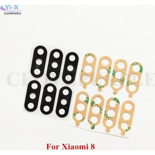 Wholsale price 50pcs/lot Rear Back Camera Glass Lens with Sticker for Xiaomi 8 MI8 MI 8 Phone Replacement Parts