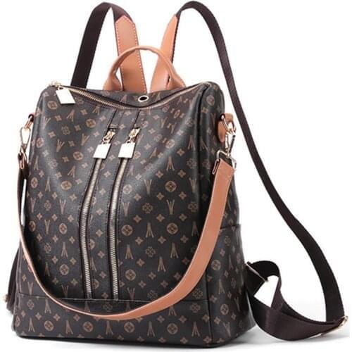 Luxury brand design retro backpack womens travel logo security bag letter printing large capacity bag