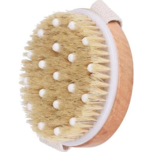 300pcs New Style Hot Dry Skin Body Soft natural bristle the SPA the Brush Wooden Bath Shower Bristle Brush without Handl