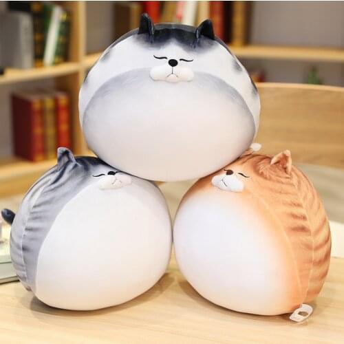 Cute round shaped cat plush toy fat cat throw pillow cushion cartoon 3D print cat toy home sofa bed pillow kids toys
