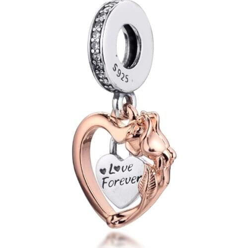 Sparkling Entwined Hearts 2021 Gift Family Jewelry Components 100% Real S925 Sterling Silver Charms for Jewelry Making