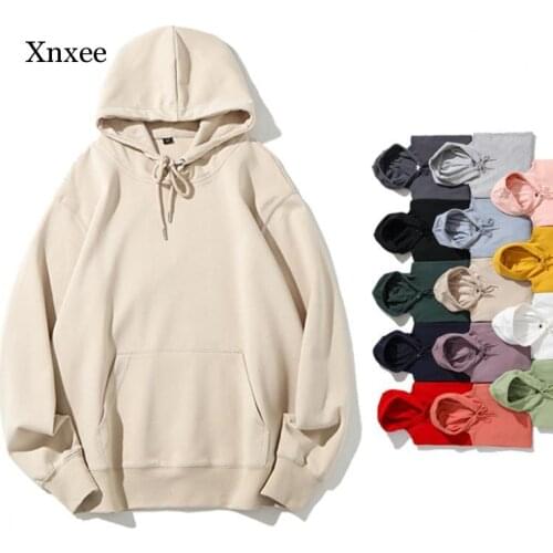 British Unisex Solid Hoodie Man Fashion Lace Up Sweatshirt Pullover Sweater Casual Couples Tops Plus Size Women Clothing Outfits