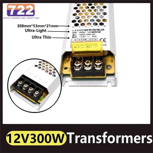 Ultra DC 12V 300W Thin LED Switching Power Supply Lighting Transformer LED Driver Power Adapter LED Strip Driver