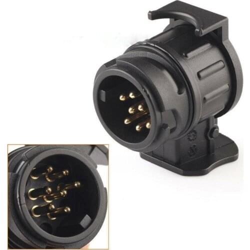 Waterproof 13 To 7 Pin Plug Adapter Trailer Connector 12V Towbar Towing Plugs Socket Adapter Protect Connections A30 Universal