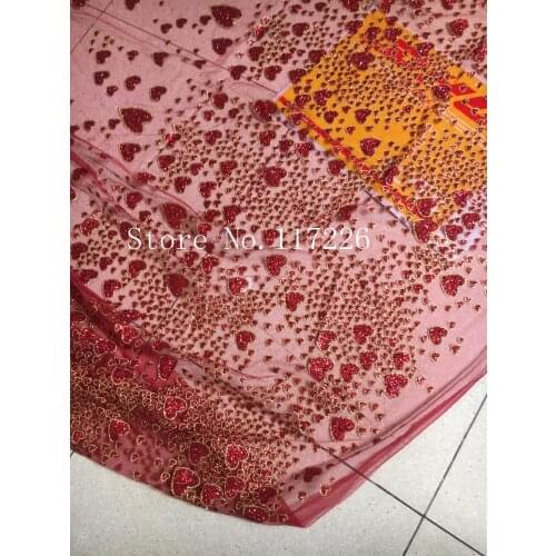 High quality JRB-118105 glitter Mesh African Tulle lace fabric New Design French Mesh Lace with glued glitter