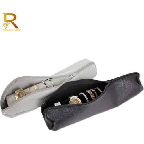 Factory Sale Soft Watch Bracelet Jewelry Display Storage Case Velvet Bangle Organizer Watch Chain Exhibition Travel Roll Bar Bag
