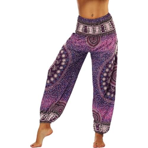 Women Yoga Pants Fitness Trouser Pocket Sports Bottom Quick Dry Palazzo Dot Vintage Bloomers Dance Loose Travel Plage Sweatpants