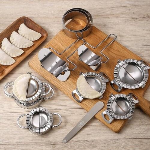 1-3Pcs Stainless Steel Dumpling Maker Wraper Dough Cutter Pie Ravioli Dumpling Mould Stuffed Meat Spoon Set Kitchen Accessories