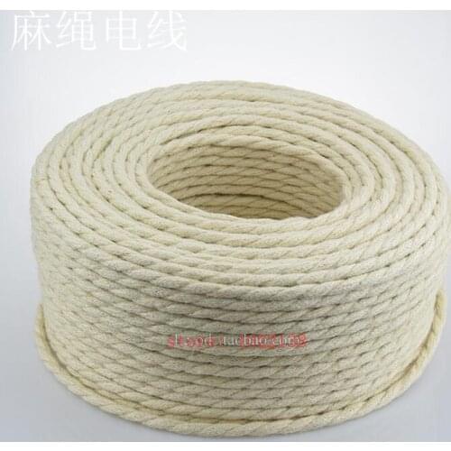 2*0.75 Vintage Rope Textile Wire Twisted Cable Braided Electrical Wire Retro Pendant Light Lamp Line Vintage Lamp Cord 1/2/5/10M