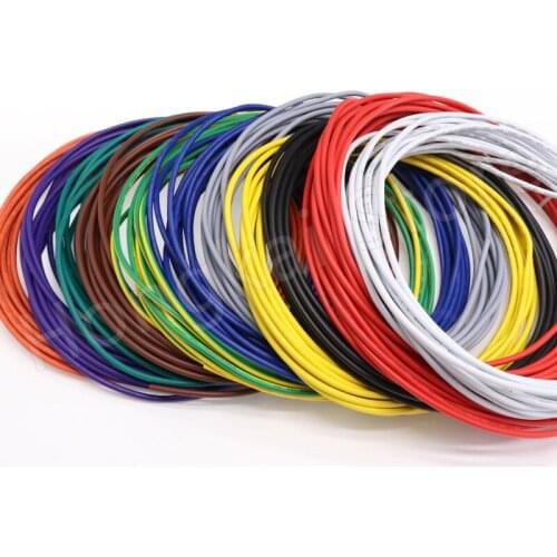 22AWG Flexible Soft PVC Cable Wire UL1015 Tinned Copper Electronic Connection Wires OD 2.4mm Black Red