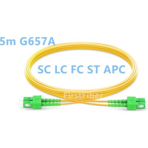 5m SC LC FC ST APC Patch Cable Fiber Duplex 2 cores Jumper,Patch Cord G657A 2.0mm PVC OS2 SM Bend Insensitive