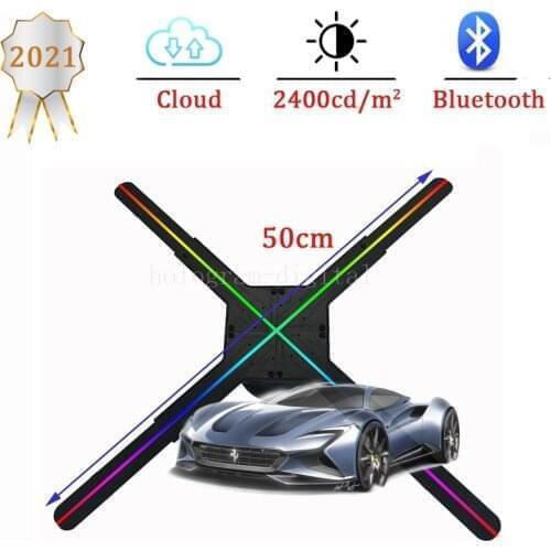 50cm WiFi/Plug-in 3D Hologram Projector Light Advertising Display LED Fan Holographic Imaging Lamp 3D Remote Hologram Player