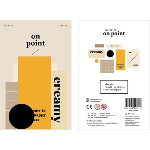 8pcs/Pack Korea Brand Suatelier On Point Paper Adhesive Deco Stickers Seal DIY Diary Stationery Scrapbooking Decoration Supplies