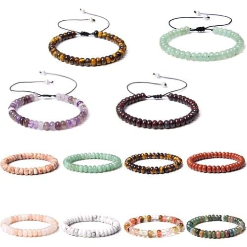 Natural Rodelle Bloodstone Bracelets Men Handmade Vintage Adjustable Bracelet Women Polished Abacus Stone Beads Pulsera Jewelry