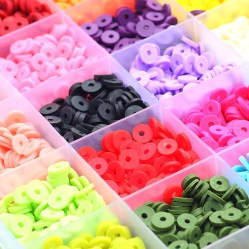 40cm/Str 3-6mm 350-400Pcs/Lot Flat Polymer Clay Chip Disk Slice Spacer Beads Necklace Bracelet For DIY Kids Girl Jewelry Making