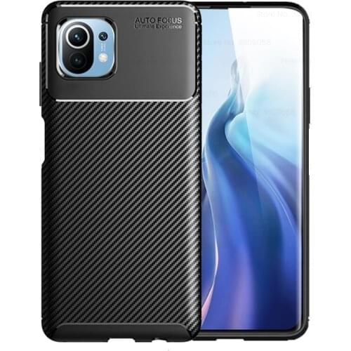 For Xiaomi11 Carbon fiber tpu soft silicone phone covers case for xiaomi mi11 mi 11 xiaomi11 6.81'' Shockproof Cover