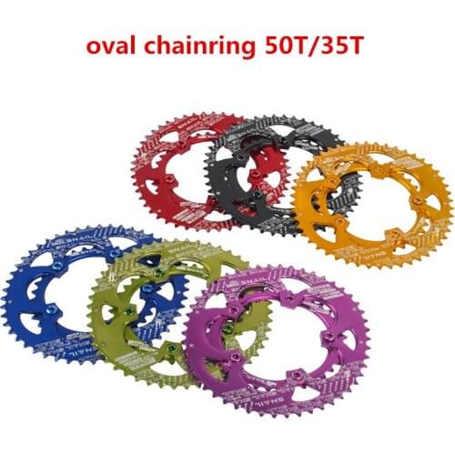 Road bike oval chainwhee double speed chainring for sram shimano 700c crankset 50T/35T ultralight oval chainwheel Climbing Power