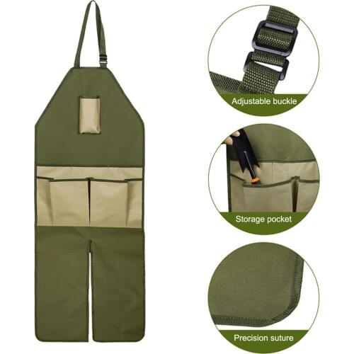 IN STOCK Woodworking Apron With Tool Pockets Buckles Work Aprons Dropship
