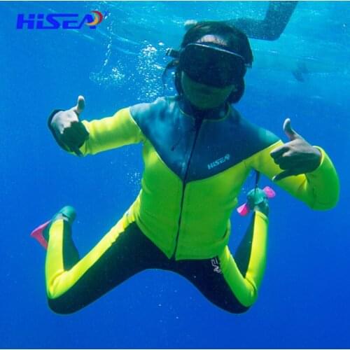 Hisea 2.5mm Neoprene Women Wetsuit 2 Piece Long Sleeve Anti-UV Diving Suit Swimsuit High Quality Surfing Diving Jacket Pants