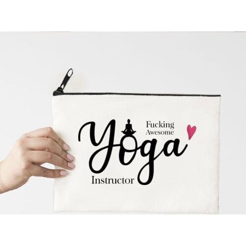 Yoga Makeup Bag Letter Flower Print Cosmetic Bags Mama Aunties Make Up Bags Toiletries Pouch Ladies Clutch Gifts Fashion