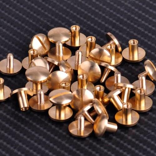 LETAOSK New 20 x Leather Craft Belt Solid Brass Nail Rivets Screw Round Head Stud Bag Wallet DIY