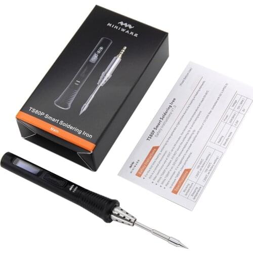 Mini TS80P Electric Soldering Iron Kit 30W Adjustable Temperature Welding Solder Irons Station OLED Digital Soldering Gun Tool