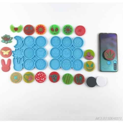 Mobile Phone Grip Epoxy Resin Mold Phone Socket Decoration Silicone Mould Handmade DIY Crafts Jewelry Casting Tools Wholesales