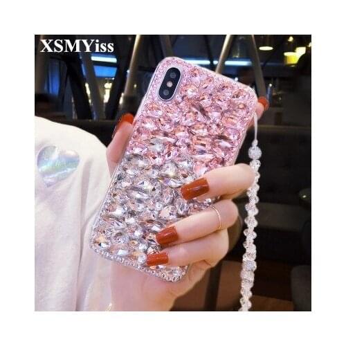 XSMYiss Bling Jewelled Rhinestone Crystal Diamond Soft Phone Case Cover For Samsung S6 S7 S8 S9 S10 PLUS S10 Lite Note5 8 9