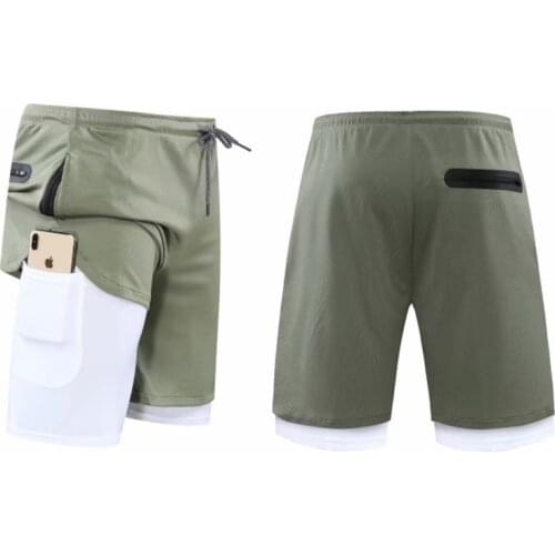 2020 Running Shorts Men 2 In 1 Double-deck Quick Dry GYM Sport Shorts Fitness Jogging Workout Shorts Men Sports Short Pants