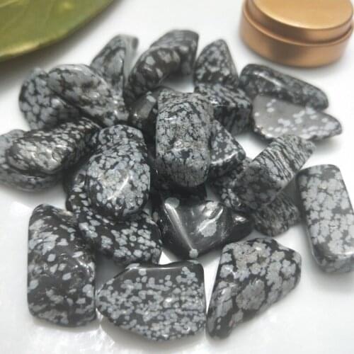 15pcs Natural Snowflake obsidian Gravel Rock Rough Stone Nugget Healing Gravel Planting Pot Aquarium Fish Tank Decor 20-30mm