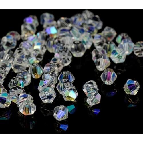 2017 New Arrival 720pcs / Lot 4mm Rhombus Glass Beads Transparent Ab Color,diy Handmade Beads Jewelry Making
