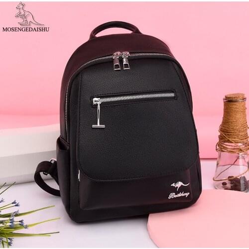 New Letter Designer Womens Backpack High Quality PU Leather Ladies Anti-theft Backpack Casual Women Student Schoolbag Sac Femme