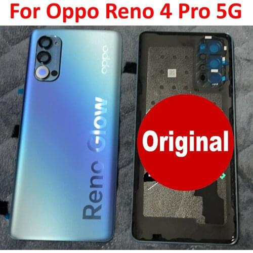 Original Best Back Battery Cover Housing Door Rear Case For Oppo Reno 4 Pro 5G Phone Lid Replacement Shell with camera glas lens