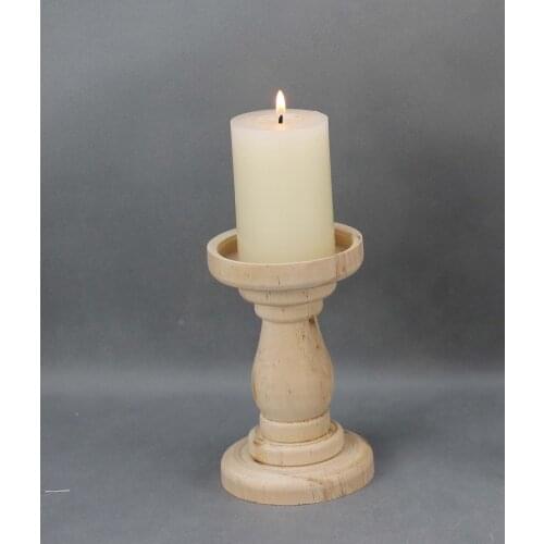 Wooden Pillar Candle Holder Vintage Pillar Stand for Dining Table Centerpiece Coffee Table Mantel Wood Classic Craft
