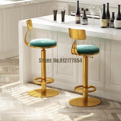 Simple Ins Light Luxury Home Backrest Bar Table Chair Net Red Bar Front Desk Lifting High Chair Rotating Bar Stool