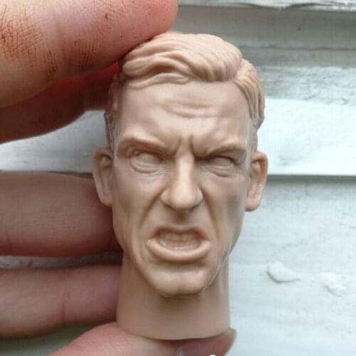 Blank 1/6 Scale The Shout World War II Military Officer Head Sculpt Unpainted Fit 12" Figure