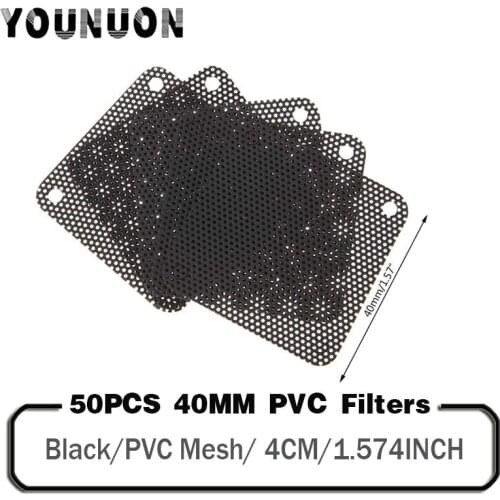 50PCS YOUNUON 40mm Cooling Fan Dust Filter PC PVC Case Fan Cooler Dust Filter Network Case Dustproof Cover Chassis Dust Cover