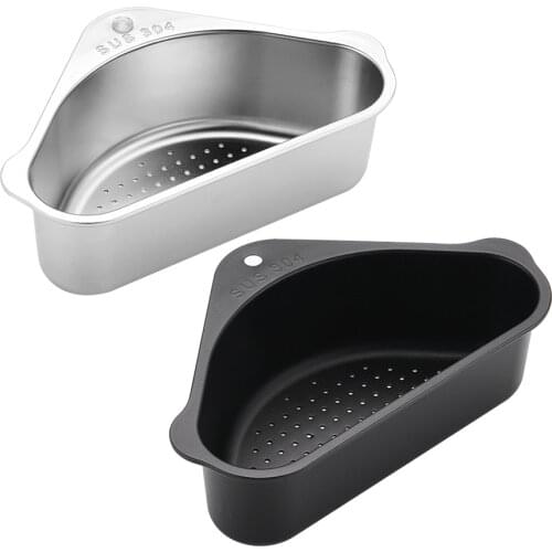 Mesh Anti-Clogging Trash Drain Accessories Stainless Steel Fruit Filter Sink Kitchen Triangular Hanging Storage Strainer