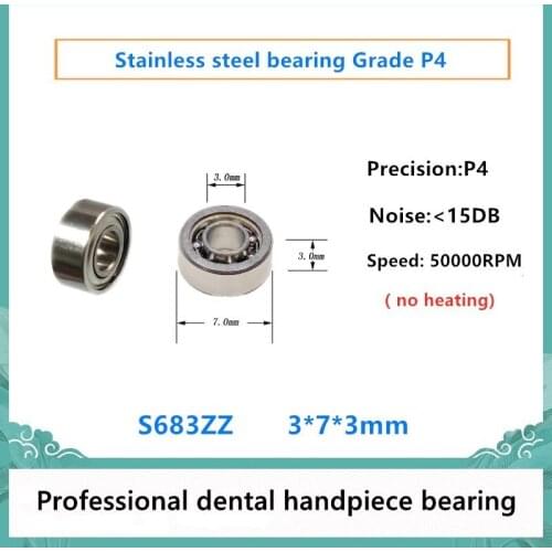20pcs Dental Handpiece bearing S683ZZ 3x7x3mm P4 stainless steel ball bearings for KAVO WH Bending machine 50000rpm no heating