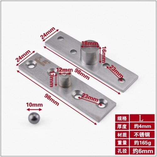 Stainless Steel Heavy Duty Door Pivot Hinges 360 Degree Rotary Hinge Wood Door Hidden Hinge Install Up and Down 98*24mm