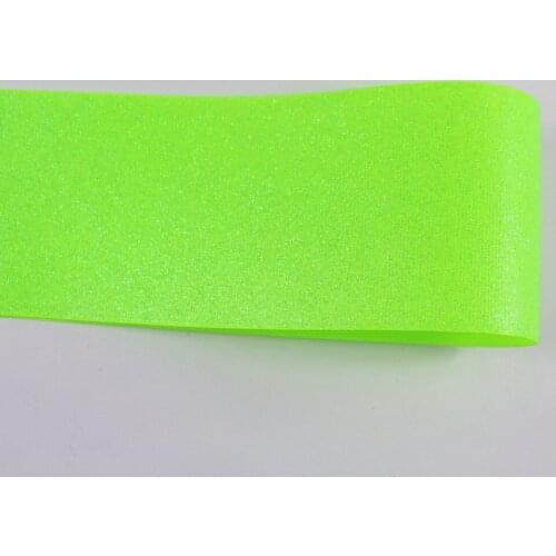 T.R RIBBON 3'' 75mm solid glitter grosgrain neon glitter ribbon, DIY handmade materials #544 key lime 10yards
