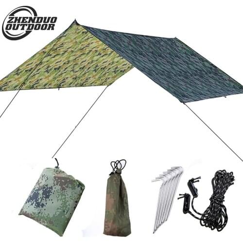 Outdoor Large Canopy Sunshade Beach Camping Tent Waterproof Floor Mat Triangle Canopy
