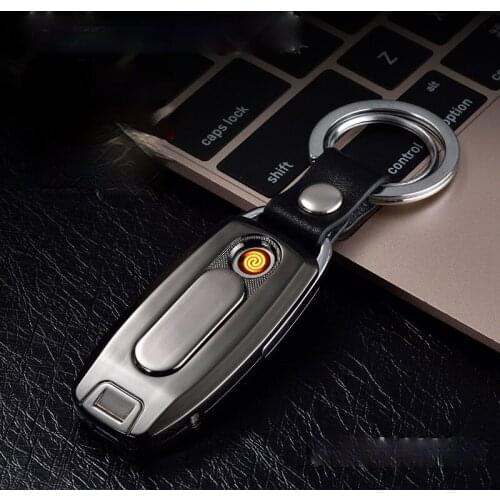 USB Convenient Charging Creative Car Keychain Windproof Cigarette Lighter Smoking Accessories for Weed Heating Wire Lighter