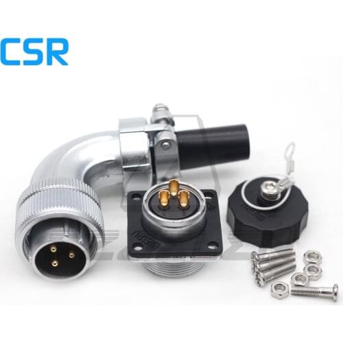 WEIPU WS20 series Right angle Waterproof Connector 3 pin Plug and Socket, Industrial power cord panel mount connector