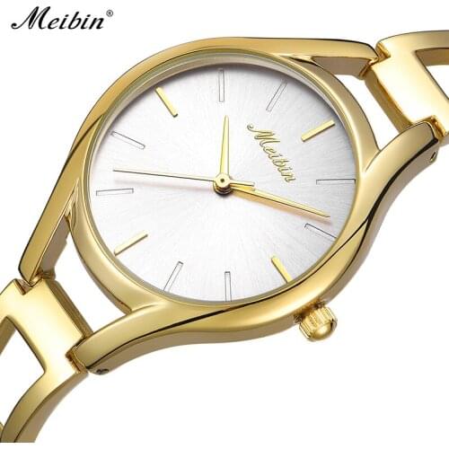 MEIBIN Womens Watch 2020 Steel Belt Waterproof Simple Business Female Clock Quartz Watch Student Bayan Kol Saati Montre Femme