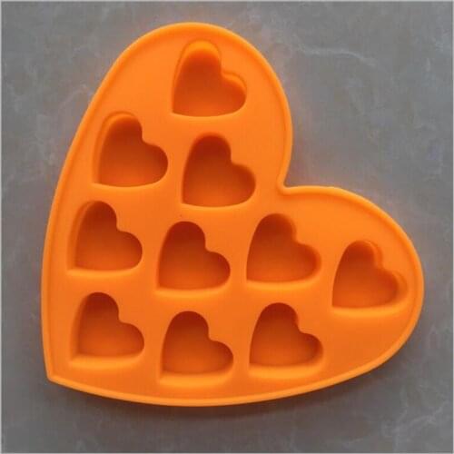 1 piece 10 connect the heart jelly mold silica gel chocolate mold little heart DIY baking tool color random