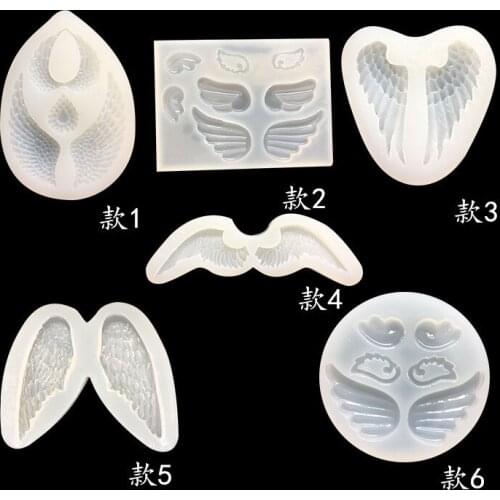 1pcs UV Resin Jewelry Liquid Silicone Mold Angel Wings Resin Charms Pendant Molds For DIY Intersperse Decorate Making Jewelry
