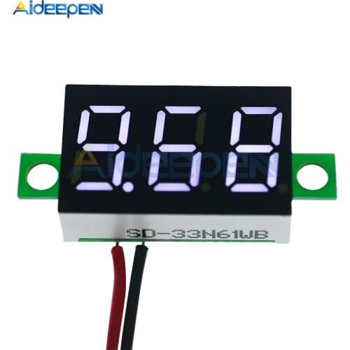 DC 4.7~32V 3-Digit Display Voltmeter 0.36 Inch Mini LED Digital Voltmeter White Panel Voltage Meter