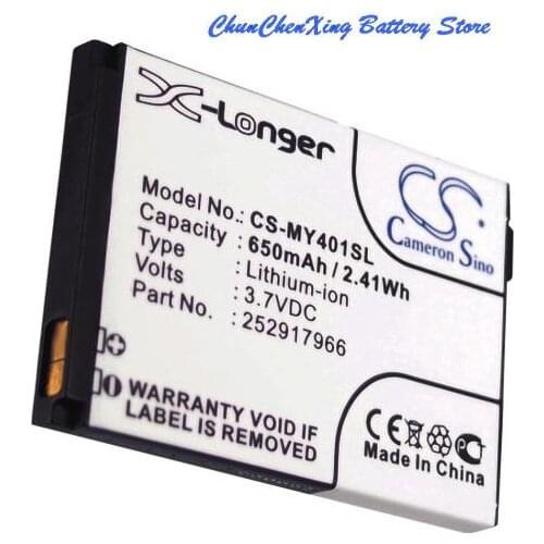 Cameron Sino 650mAh Battery 252917966 for Sagem MY401C, MY-401C, MY401L, MY-401L